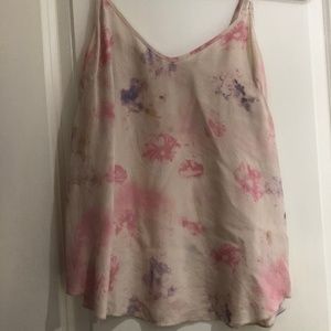 Wilfred xs white and pink abstract silk camisole